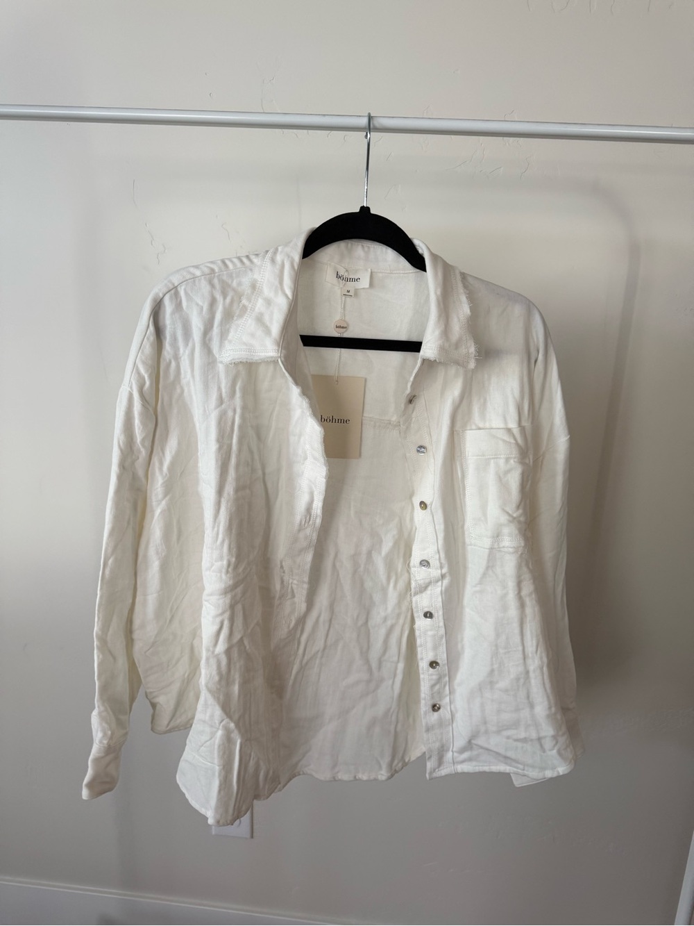 bohme White Lightweight Button-Down Shirt